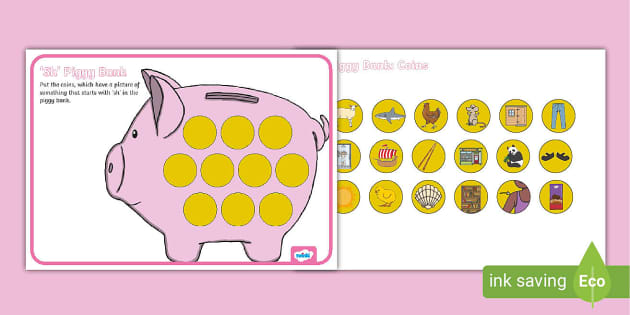 Sh Phonics Piggy Bank Activity (Teacher-Made) - Twinkl