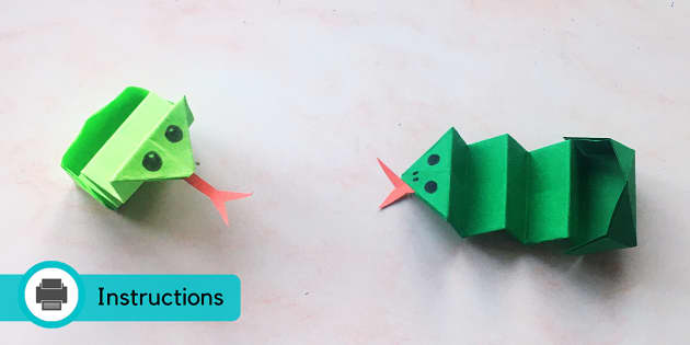 Origami Jumping Snake Instructions | Origami Instructions
