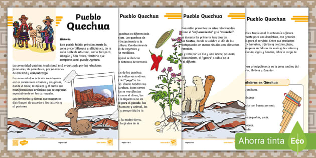 Ficha informativa de los Quechuas (teacher made) - Twinkl