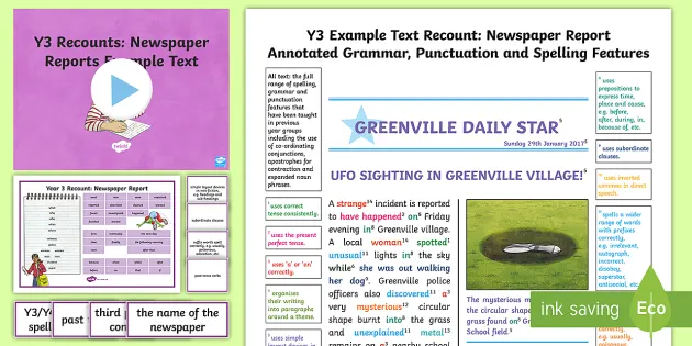 Year 3 Newspaper Report Pack Twinkl Resources