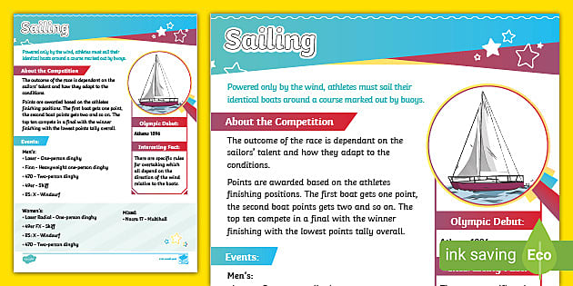 Sailing Fact Sheet (teacher made) - Twinkl