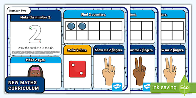 Number 2 (People Theme) Modelling Dough Mats (teacher made)