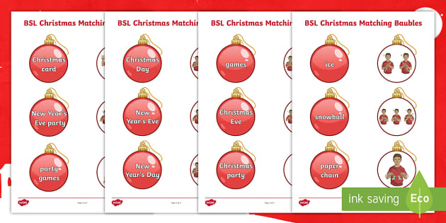 Bsl Christmas Signs Matching Worksheet Teacher Made Bsl Christmas Signs Matching Worksheet Teacher Made