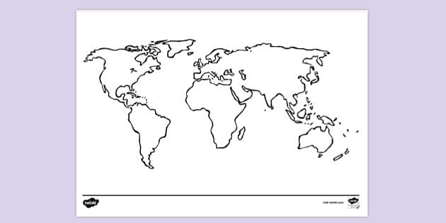 World Map Coloring Page PDF | Printable Activity