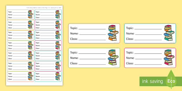 Topic Jotter Sticker Labels (Teacher-Made) - Twinkl