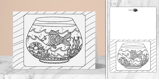 Goldfish Colouring Card | Twinkl Party (teacher made)