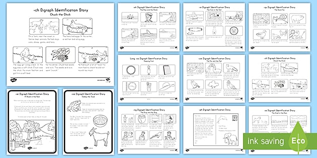 Digraphs Identification Story Pack for K-2nd Grade - Twinkl