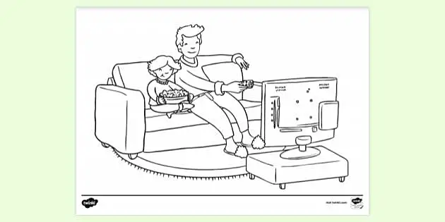 A Couple Sit Watching Tv On A Sofa That Drawing by Tom Cheney  Pixels