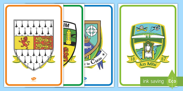 GAA County Crests of Ireland Display Pack - Twinkl Resources