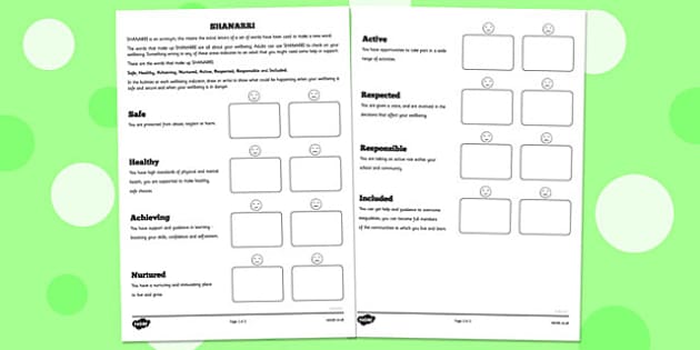 Shanarri Worksheet (صُمم من قبل مُختصّين)