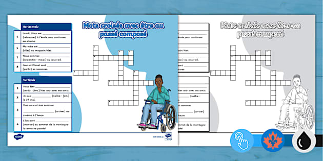 Passé Composé - Être Crossword Activity (teacher-made)