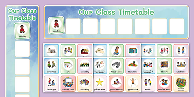 EYFS Watercolour-Themed Reception Visual Timetable - Twinkl