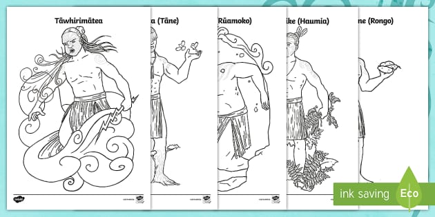 Māori Gods Colouring Pages (teacher made)