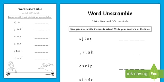 5 letter words beginning with e and ir in the middle