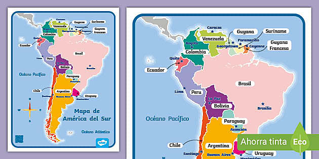 Mapa De América Del Sur Twinkl 7015