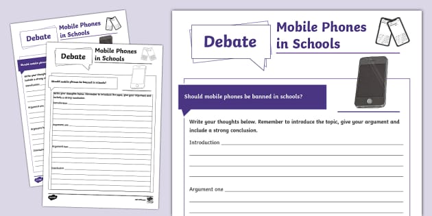 Should Mobile Phones be Banned in Schools? Debate Worksheet