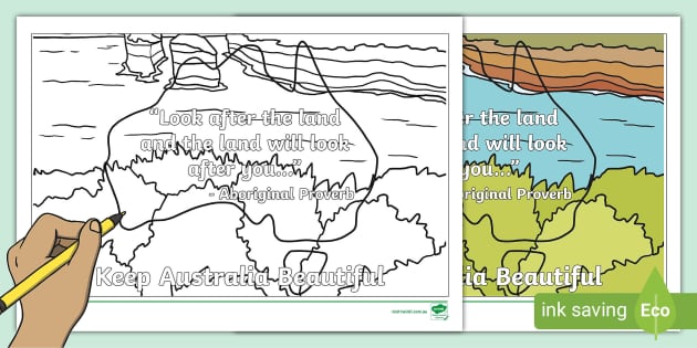 Keep Australia Beautiful Week Inspirational Colouring Sheet