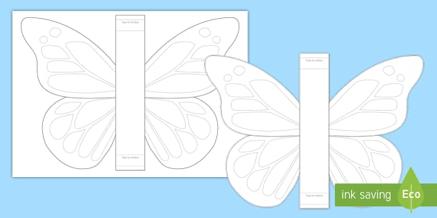 Butterfly Wing Template Activity Sheet - Twinkl - Topics