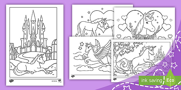 Unicorn Pictures to Print | Colouring Pages