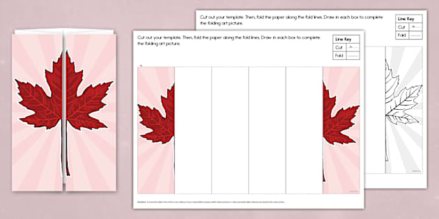 * NEW * Maple Leaf Folding Art Template (teacher made)