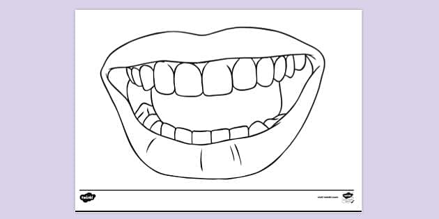 mouth tongue coloring page
