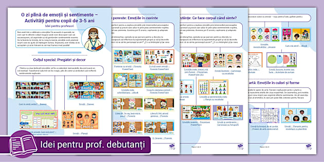GRATUIT Emoții și sentimente: Activități copii 3-5 ani – Idei pentru profesori