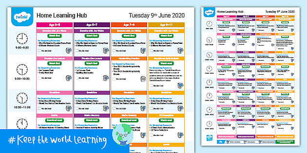 FREE! - Home Learning Hub Daily Plan Tuesday 9th June