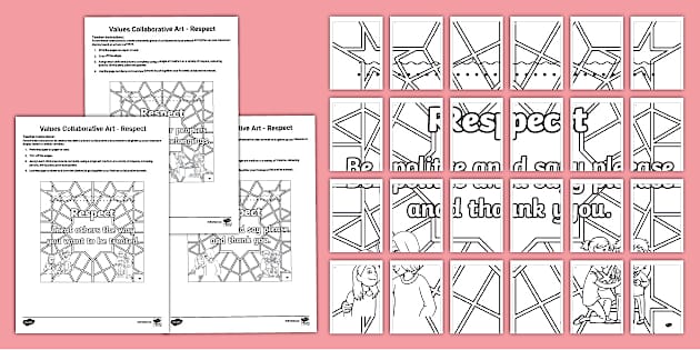 Values Collaborative Art - Respect (teacher made) - Twinkl
