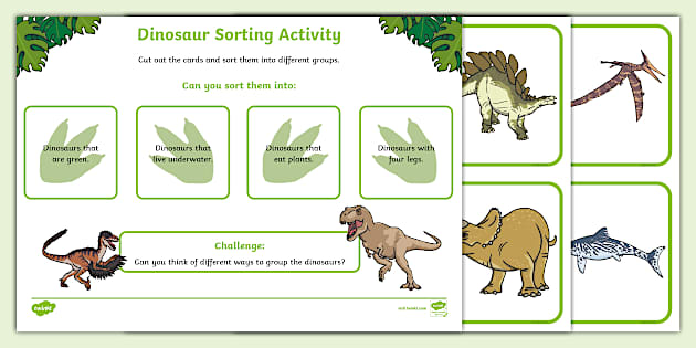Dinosaur Sorting Activity (teacher made) - Twinkl