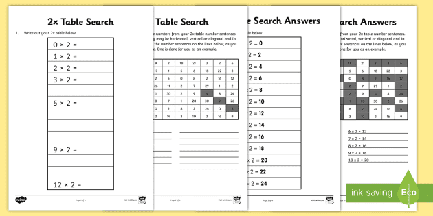 2 X Table Search