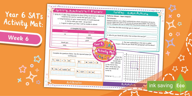 Year 6 SATs Activity Mat: Week 6 (teacher made) - Twinkl