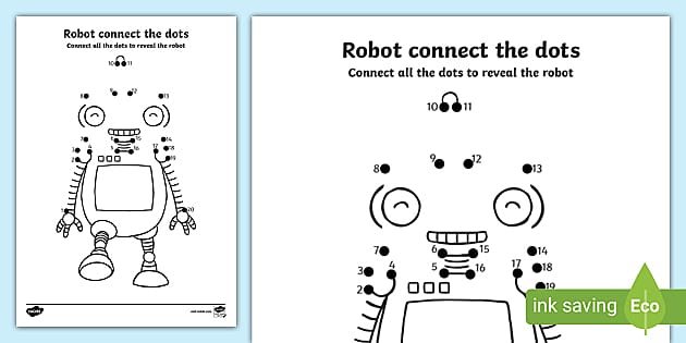 Connect the Dots Robot Activity - Templates - Twinkl