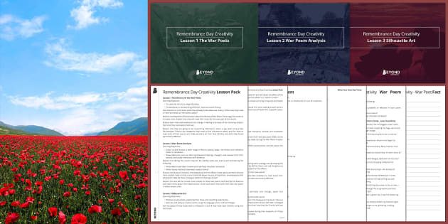 Remembrance Day Poets Lesson Pack. - Beyond Remembrance Day