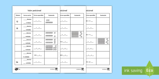 Valor posicional Ficha de actividad (teacher made) - Twinkl