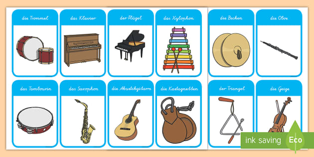 Musikinstrumente Wort- und Bildkarten (teacher made)