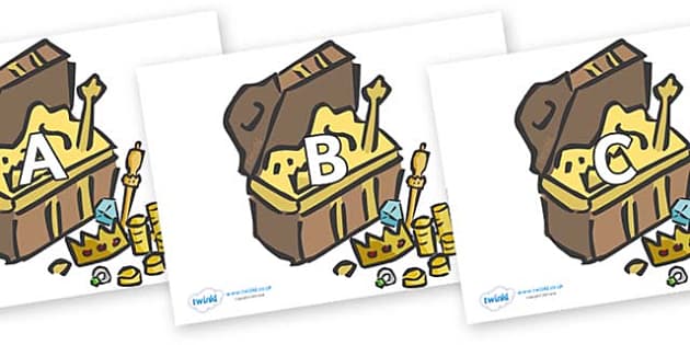 A-Z Alphabet on Treasure Chests (teacher made) - Twinkl