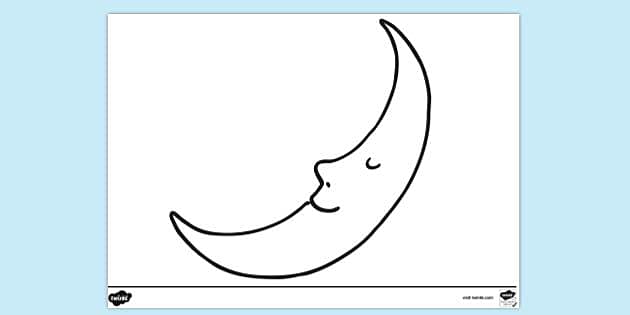 FREE! - Crescent Moon Template, Colouring Sheet