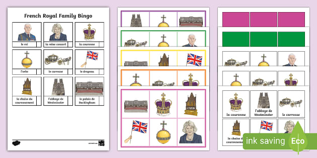 👉 Coronation Bingo: French (Hecho por educadores)
