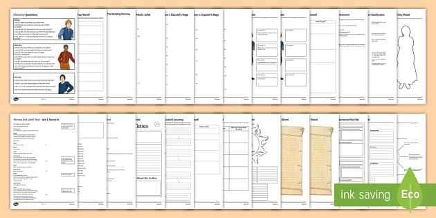 major works data sheet romeo and juliet