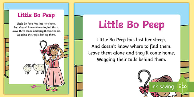 little bo peep rhyme