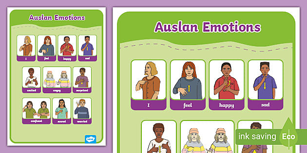 Auslan Emotions Word Mat (Hecho por educadores) - Twinkl