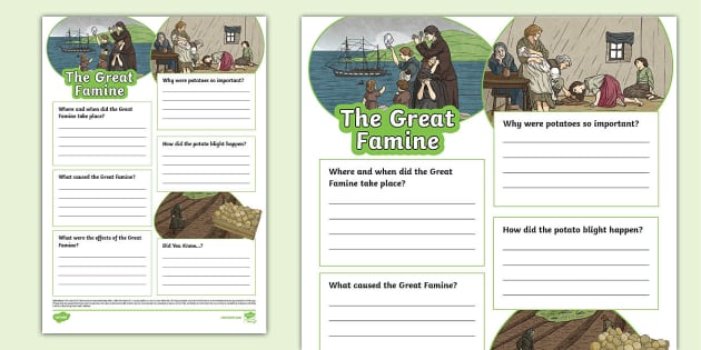 The Great Famine Fact File Template (teacher made) - Twinkl