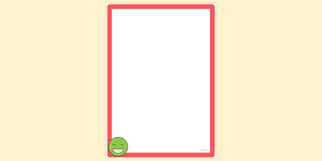 😊 Simple Blank Fantastic Emoji Face Page Border | Page Borders