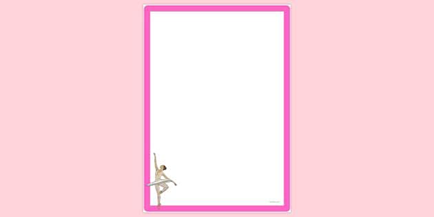 FREE! - Simple Ballet Dancer Page Border | Page Borders | Twinkl