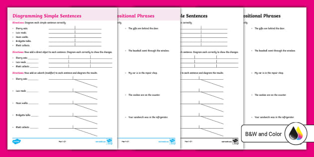 Free Diagramming Sentences Worksheets Twinkl Usa Twinkl 