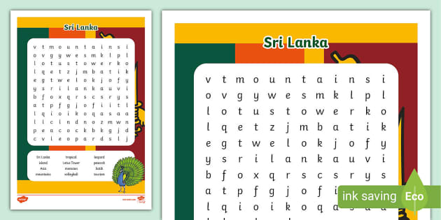 KS1 Sri Lanka Word Search Twinkl Geography Twinkl