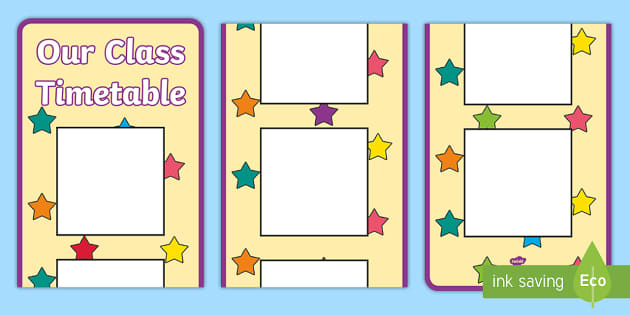 Stars-Themed Timetable Display | Parents Home Organisation