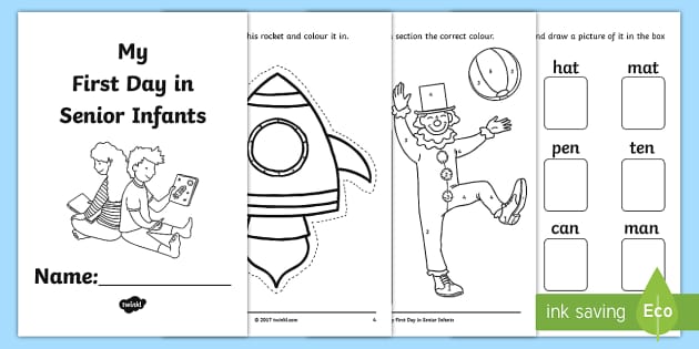 First Day of Senior Infants Activity Booklet | Twinkl ROI