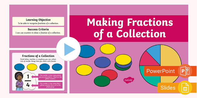 Teaching Fractions of a Collection | PowerPoint and Slides