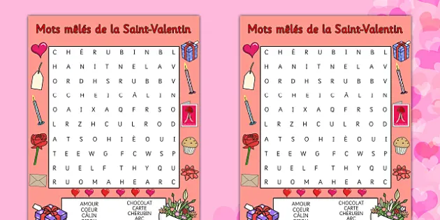 Valentine S Day Word Search French Teacher Made